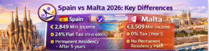Spain vs Malta Digital Nomad Visa