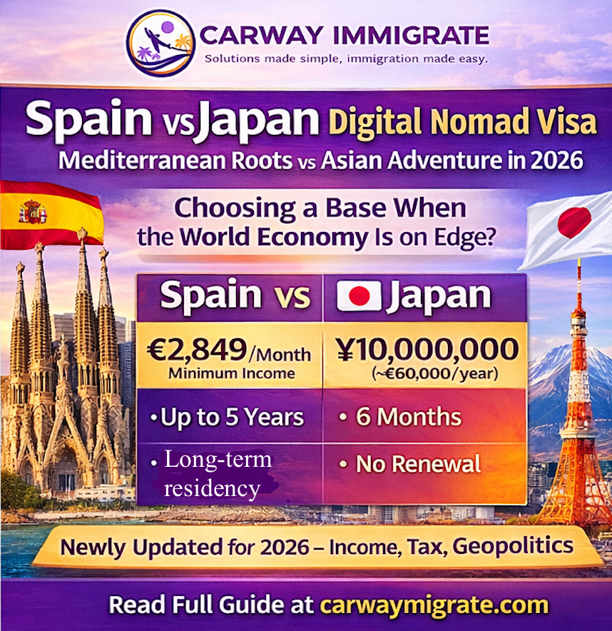 Spain vs Japan Digital Nomad Visa