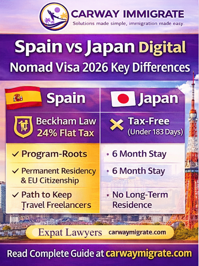 Spain vs Japan Digital Nomad Visa Key requeriments