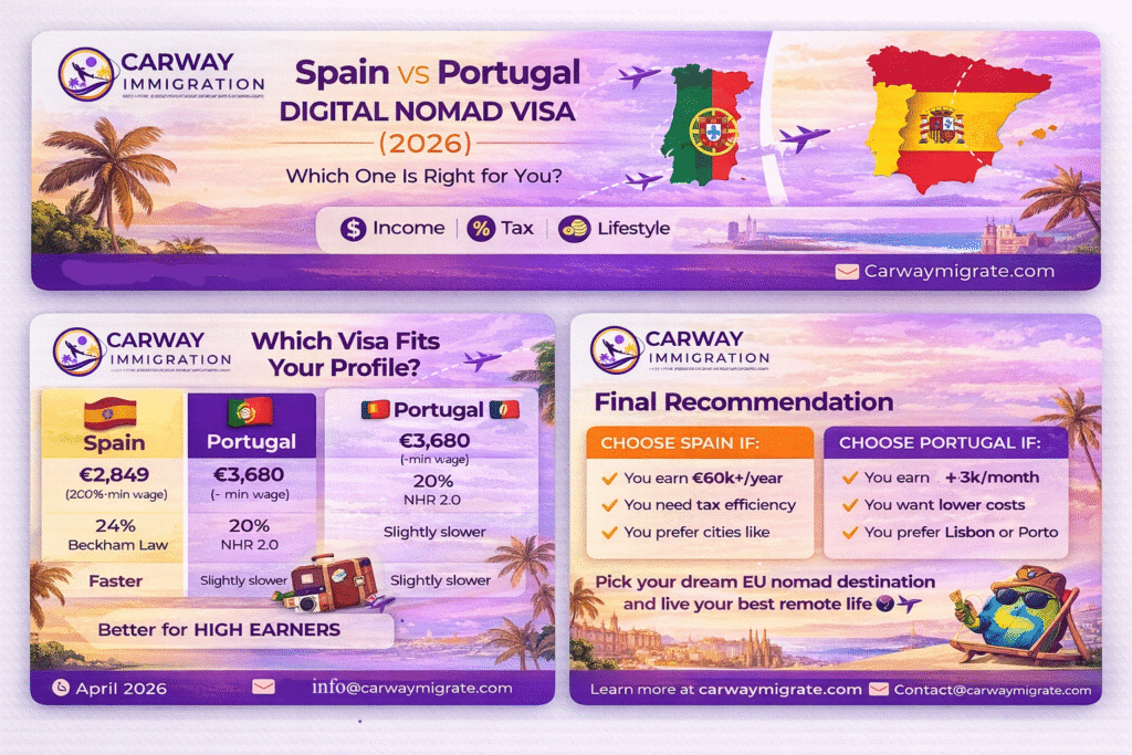 Spain vs Portugal digital nomad visa comparison