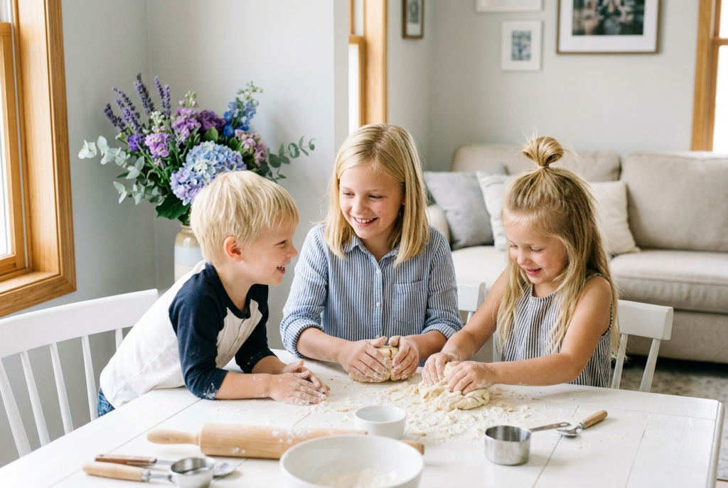 Bright candid indoor family scene with three child 1775158622128 1