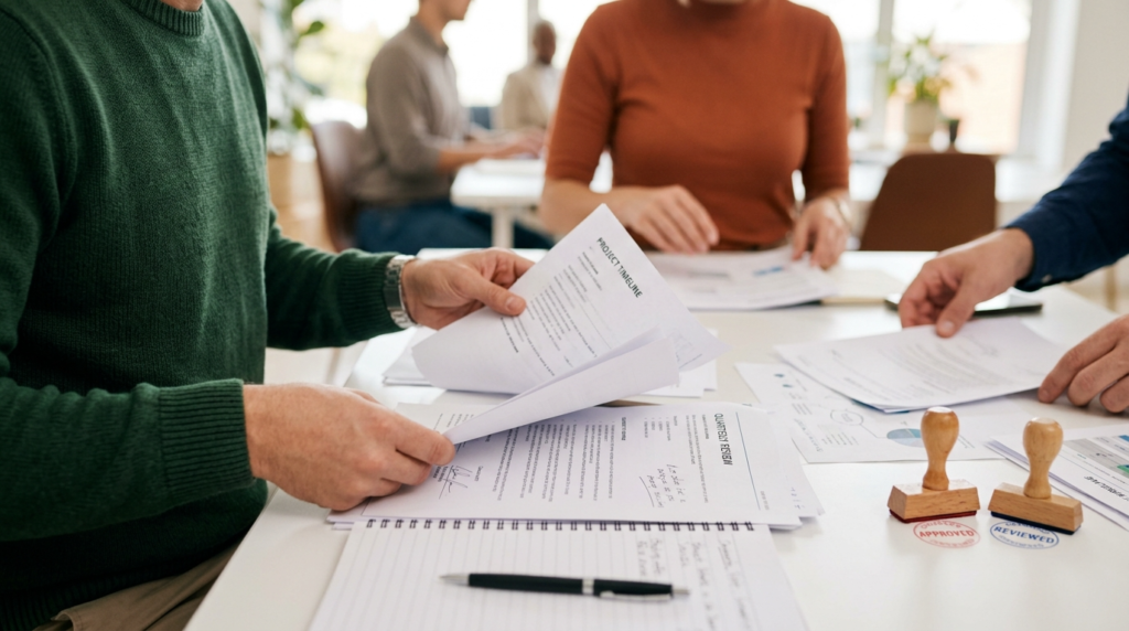 Close up view of people handling paperwork across 1775160302904 1