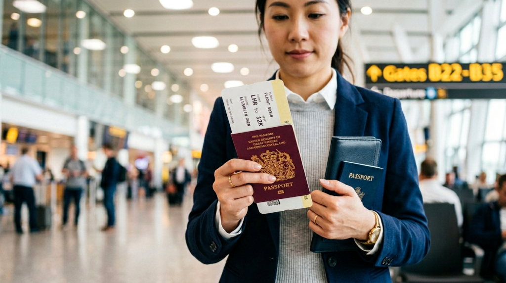 Mid close shot of traveler or business traveler ho 1775159361211