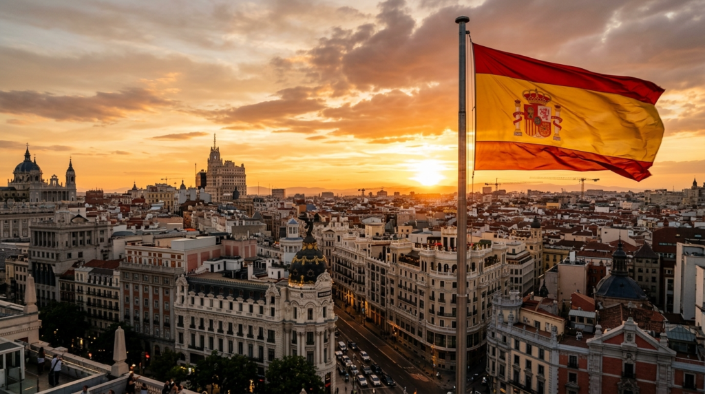 Certificado de Registro de Ciudadano de la Unión Europea 2 Panoramic Madrid cityscape at sunset with large Sp 1775157896214